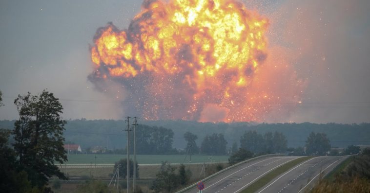 Huge Ammunition Depot Catches Fire in Ukraine 1 210 huge ammunition depot catches fire in ukraine 28ukraine1 facebookjumbo