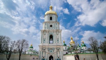 Sofiiska Square Bell Tower in Kiev Ukraine by Michele Ursino on Flickr