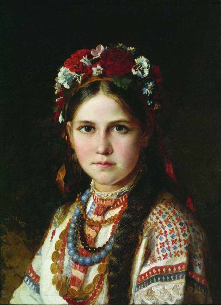 Portrait of a girl wearing a vinok
