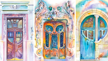 watercolor paintings doors around world featured