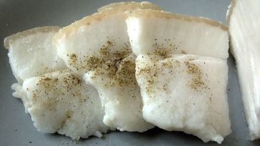 412 ukrainian raw pork fat puts bacon to shame salo with pepper closeup