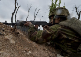 Ukraine says Russia has stationed three divisions at its border as violence in the East simmers again 4 78 ukraine says russia has stationed three divisions ukrainian soldier scaled 1